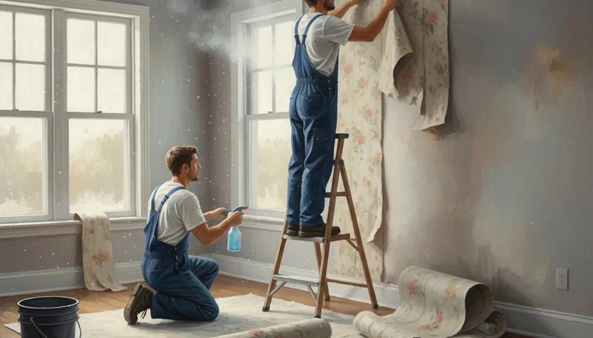 Wallpaper removal service in Overland Park, KS by Overland Park Paint Pros